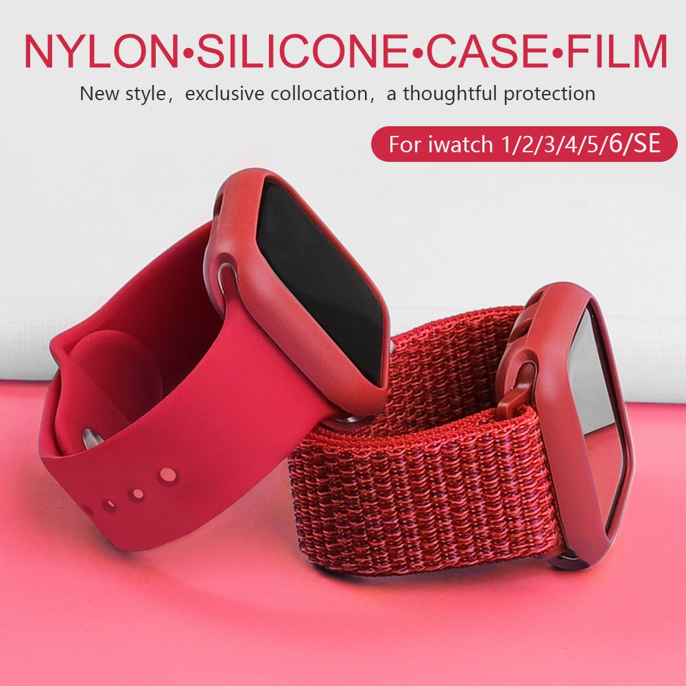 สายนาฬิกาข้อมือ ไนล่อน ซิลิโคนนิ่ม สําหรับ Apple watch Series 7 41 มม. 45 มม. iwatch 6 SE 5 4 3 2 1 44 มม. 40 มม. 42 มม. 38 มม.