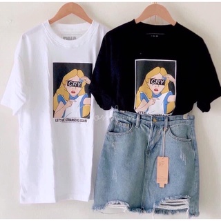 🌈เสื้อยืดลายเจ้าหญิง💢ผ้าcotton100%🔺Oversize นุ่มสบายใส่ง่ายได้ทุกโอกาศ♥♥