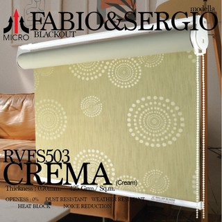 RVFS503 ม่านม้วน ทึบแสง สีเหลือง CREMA รุ่น “FABIO &amp; SERGIO”