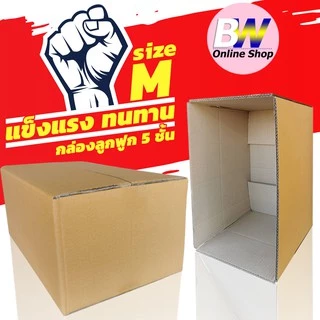 *ออกใบกำกับภาษีได้* กล่องลูกฟูก 5 ชั้น 27X43X20CM เบอร์ M (KERRY) แพ็ค 10 ใบ