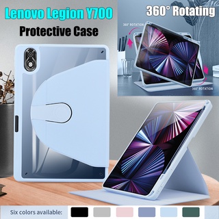 เคสแท็บเล็ตอะคริลิคใส ไฮเอนด์ 360 องศา สําหรับ Lenovo Legion Y700 (2022) 8.8 นิ้ว° เคสหนัง ฝาพับ หมุนได้ ป้องกัน