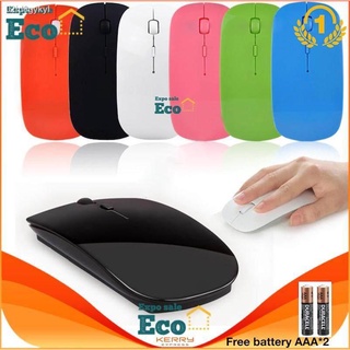 Eco Home เม้าส์ไร้สาย คอมพิวเตอร์ Ultra Slim 2.4G 4D Wireless Mouse For PC Laptop and Android TV box (มีปุ่มปรับความไวขอ