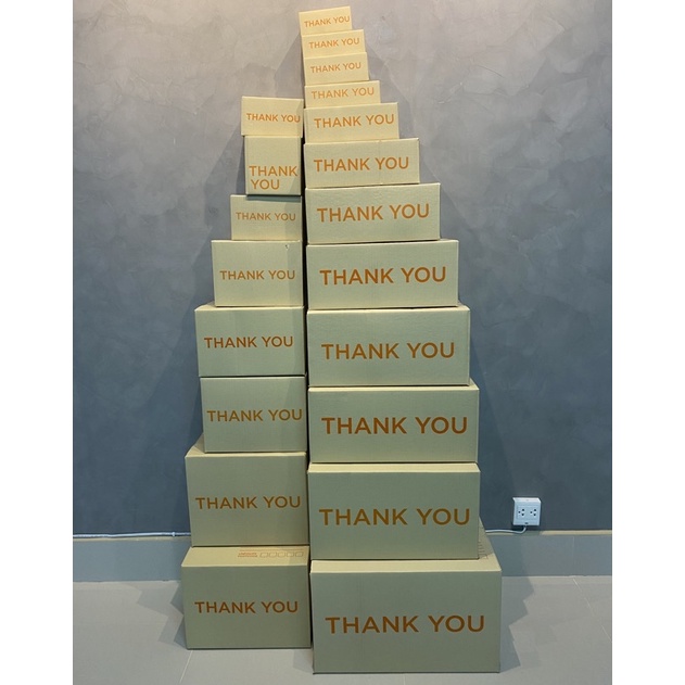 (1ใบ) กล่องพัสดุ Thankyou💖 กล่องไปรษณี พร้อมส่ง กล่องเบอร์ 00-0-0+4-A-AA-2A-B-2B-C-2C-CD-C+8-D-E-M ก