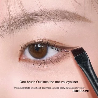 💖ใบมีดเอียงหัวเรียวขนแปรง Contour คิ้วแปรงเครื่องมือความงามแบบพกพา