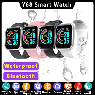 สมาร์ทวอทช์ Y68 สมาร์ทวอทช์บลูทูธนาฬิกาหน้าจอสัมผัส I.OS Android Heart Rate Monitor เดินวิ่ง Smart Watch ส่งที่ชาร์จ