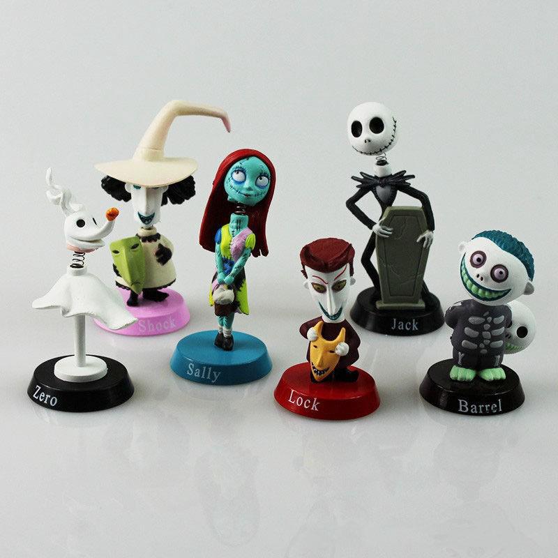 ชุดฟิกเกอร์ 6 ชิ้น Nightmare Fore Christmas Jack Skellington Figures