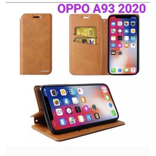 🇹🇭[ส่งจากไทย]🇹🇭เคสฝาพับ ใส่นามบัตรได้ สำหรับรุ่น OPPO A93 2020 เคสโทรศัพท์ป้องกันการหล่นแบบพลิกด้านบน