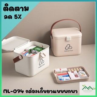 ML-074 กล่องเก็บยา กล่องเก็บยาแบบพกพา อุปกรณ์ทางการแพทย์สําหรับครัวเรือน กล่องยา กล่องยาแบบพกพา กล่องยาประจำบ้าน