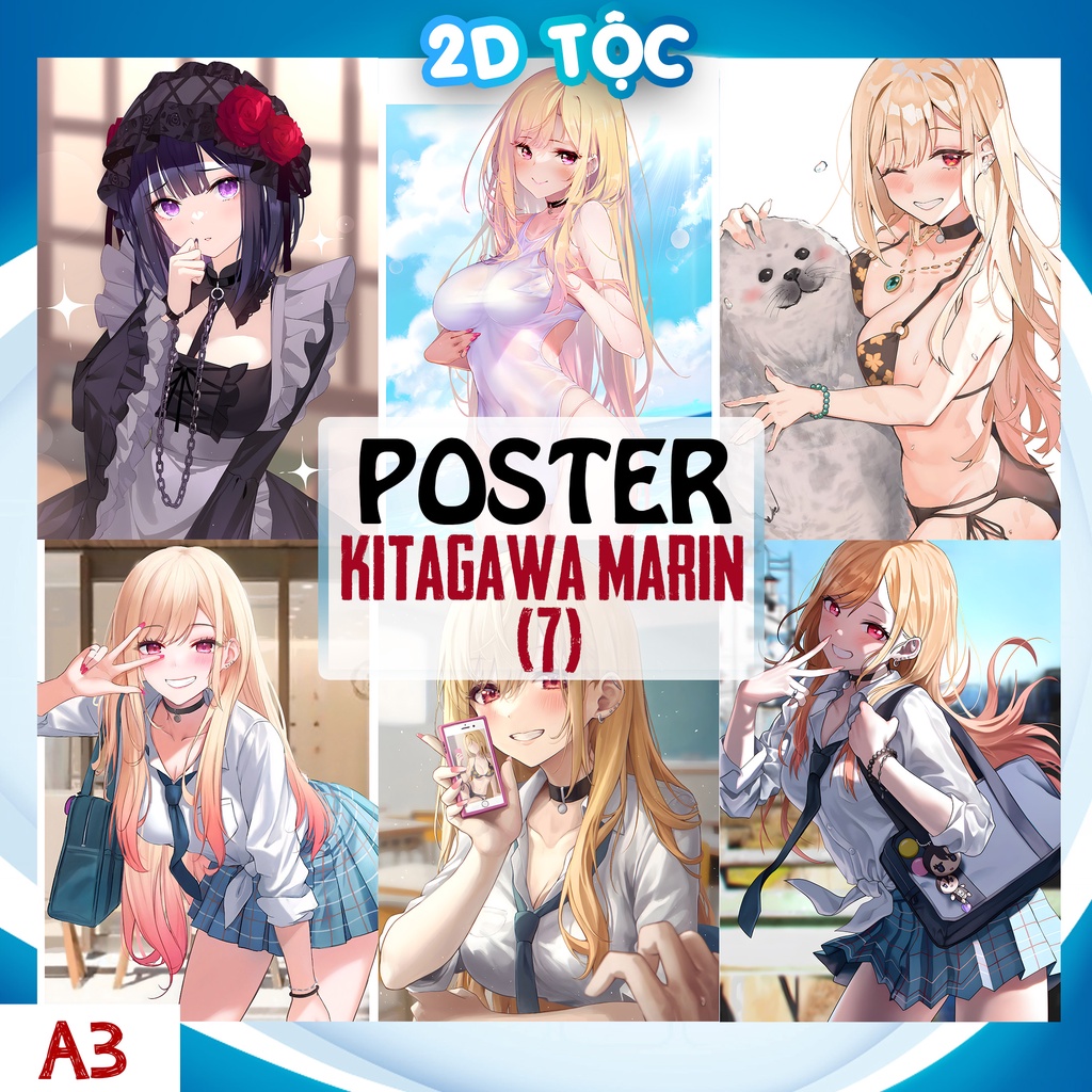 โปสเตอร์รูปถ่าย A3 KITAWA MARIN (7) ANIME MANGA MY DRESS-UP DARLING คุณภาพสูงกระดาษ MATERIAL - 2D SH