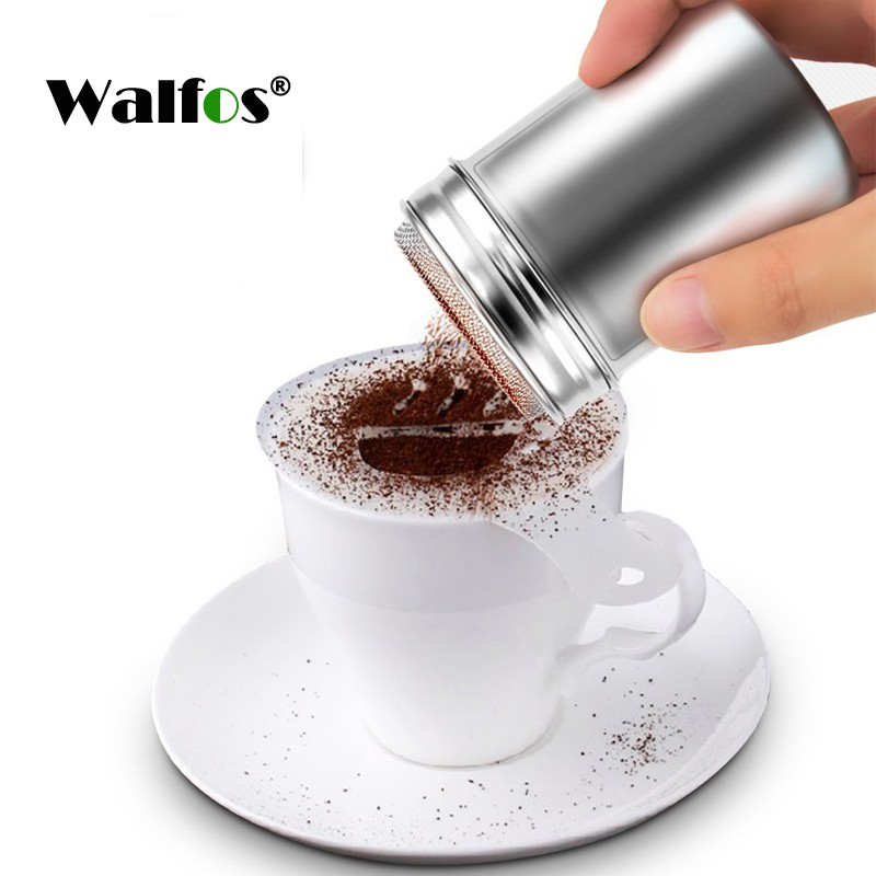 Walfos ขวดสเตนเลส สําหรับใส่ผงโกโก้ กาแฟ