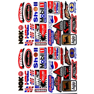 สติกเกอร์ NGK HRC SHELL SHOWA HONDA สีทอง รถมอเตอร์ไซค์ บิ๊กไบค์ รถยนต์ สติกเกอร์หมวก เนื้อPVC เคลือบเงา กันน้ำ