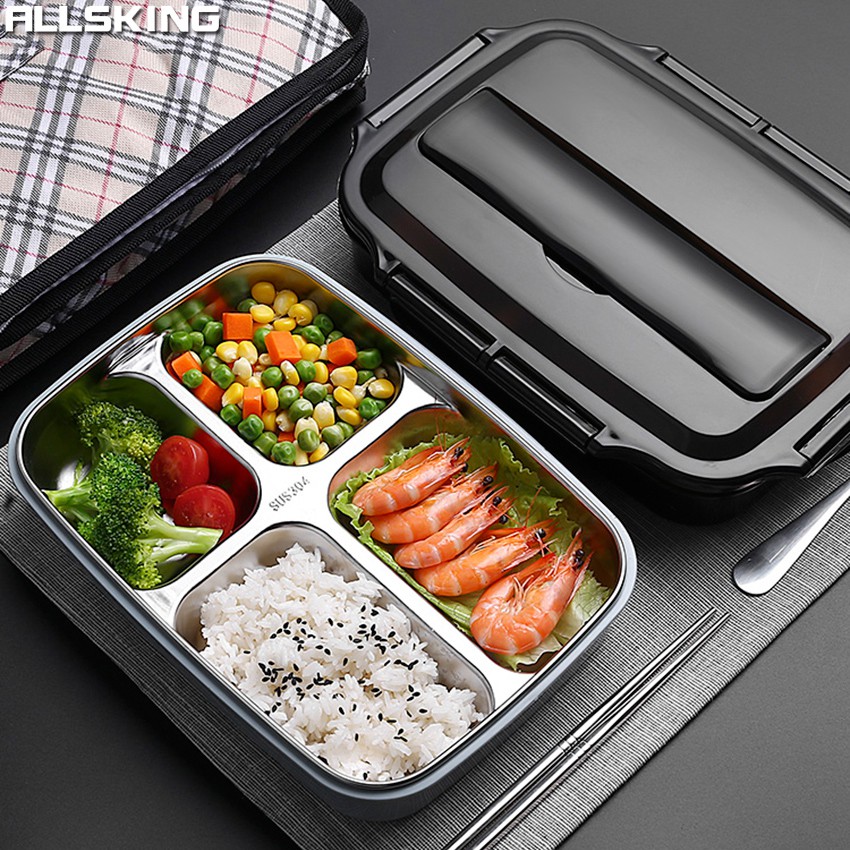 Allsking กล่องข้าวสแตนเลส กล่องข้าว Lunch box