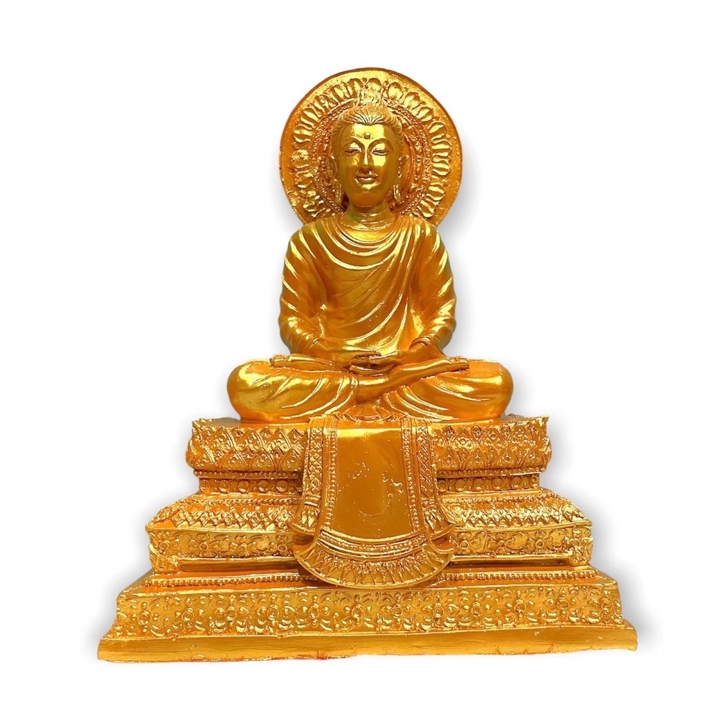 พระพุทธเจ้า ปางสมาธิธรรมจักร ศิลปะคันธราช ประเทศอินเดีย (หน้าตัก 5นิ้ว สูง23ซม.)เข้าร่วมพิธีพุทธาภิเษกที่วัดพุทธคยา มีคว