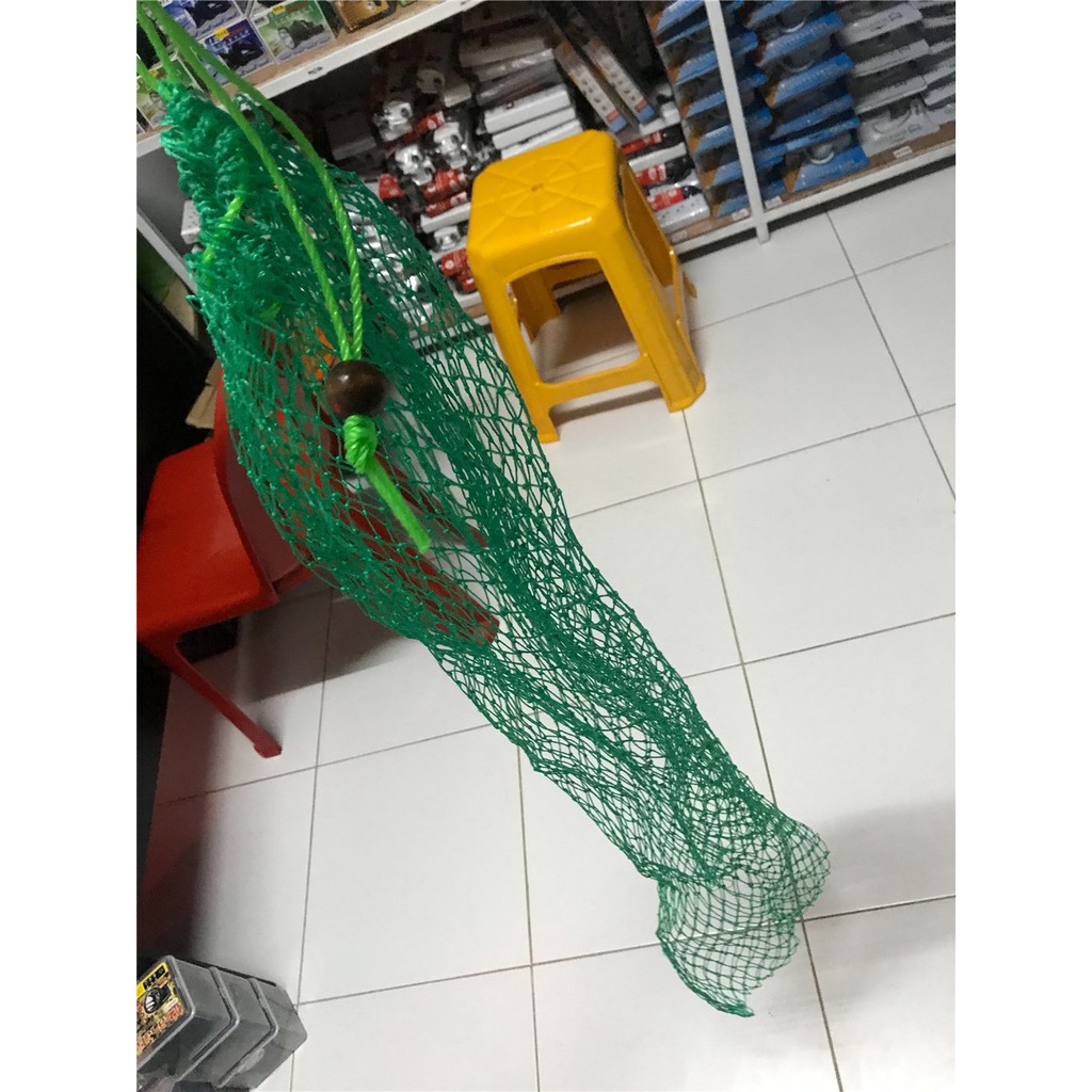 กระชัง ตาข่ายใส่ปลา ตาข่ายใส่กุ้ง สีเขียวไนลอน