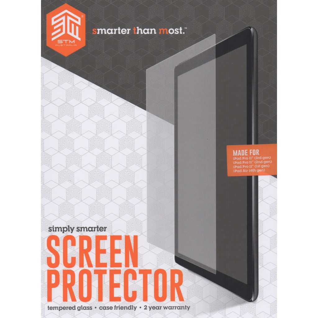 STM Glass ฟิลม์กระจก สำหรับ iPad Air M3/M2/5/4-10.9"/Pro 11"ทุกเจน/Pro 13"/12.9" Mini 6/7 แบบไม่เต็มขอบ สำหรับเคสขอบหนา