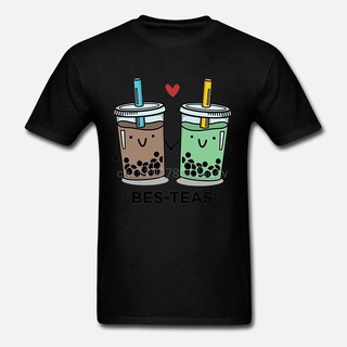 T-shirt  ใหม่ เสื้อยืดลําลอง แขนสั้น พิมพ์ลาย Bes Teas Besties Best Friends Bubble Tea Boba น่ารัก ยอดนิยม สําหรับผู้ชาย