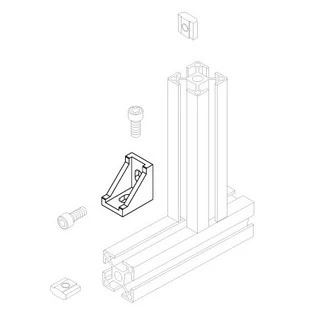 Thin Bracket 20 mm Set ฉากยึดอลูมิเนียมโปรไฟล์ Aluminium profile โพรไฟล์ ข้อต่อฉากยึด
