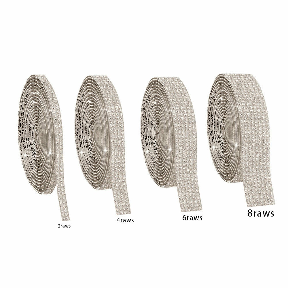 1 Yd สติกเกอร์คริสตัลเพชร Rhinestone Strip Ribbon Self กาว DIY Handmade ตกแต่งโทรศัพท์