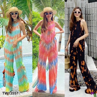 🏖❤️ชุดเที่ยว ไปทะเล Jumpsuit จั๊มสูทสายเดี่ยว สายปรับความยาวได้ เนื้อผ้าสปันนิ่มพริ้วใส่สบายมากก🌴🌈