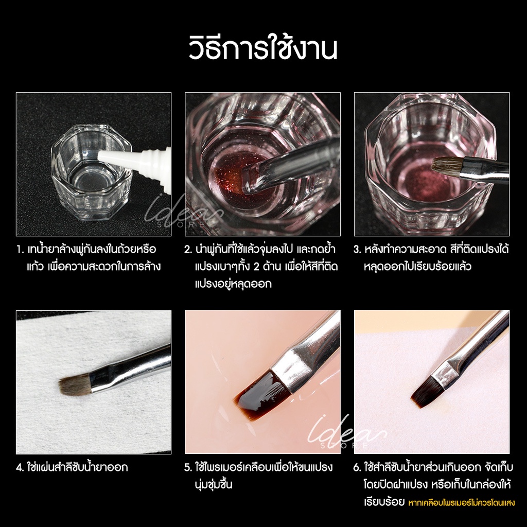 น้ำยาล้างพู่กัน น้ำยาล้างแปรง 60ml AS Nail Brush Cleanser รูปที่ 3