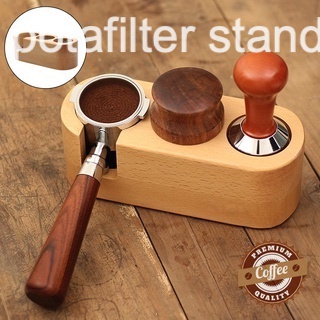 สินค้าพร้อมส่ง ✔ ที่วางแทมเปอร์ 3 ช่อง2 in 1 แท่นวางไม้มียางรอง Wooden Tamper Base portafilter Holder Stand