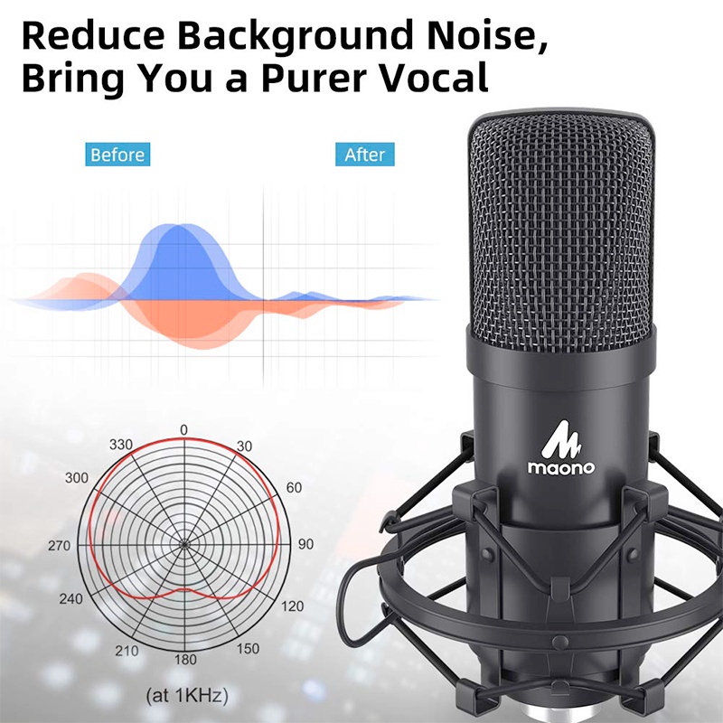 จัดส่งด่วน 4 ชั่วโมง Maono AUA03 Condenser Microphone Kit Podcast Mic