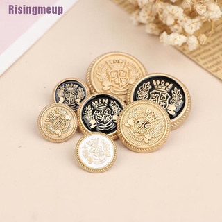 Risingmeup --- ชุดสูท ลายมงกุฎ สีทอง สไตล์อังกฤษ 10 ชิ้น