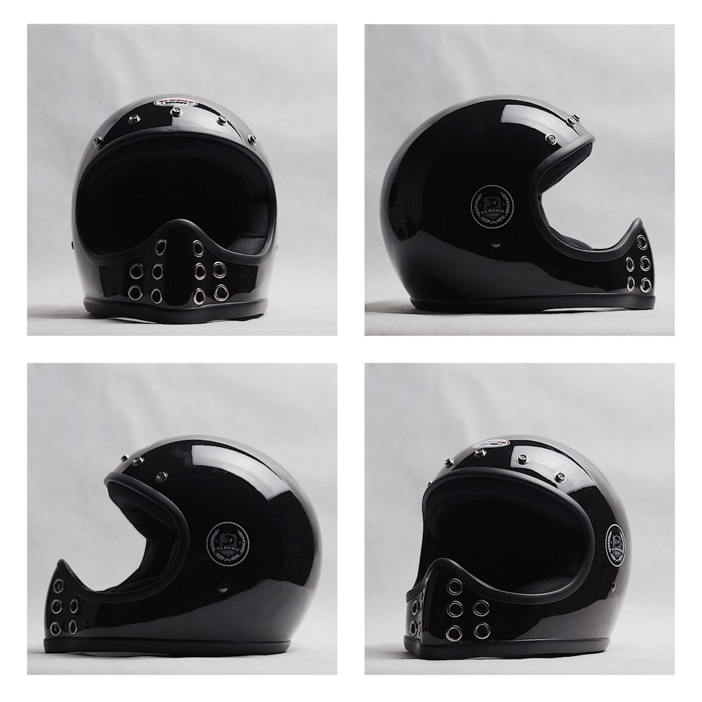 หมวกกันน๊อควินเทจ ROLLER - black colors : สีดำ
