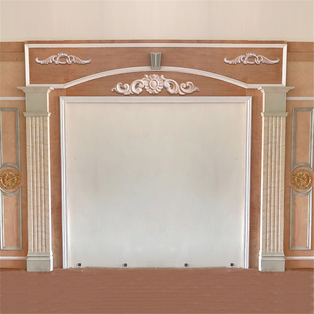 Cinglen Wood Carved Corner Onlay Vintage Applique Frame Wall