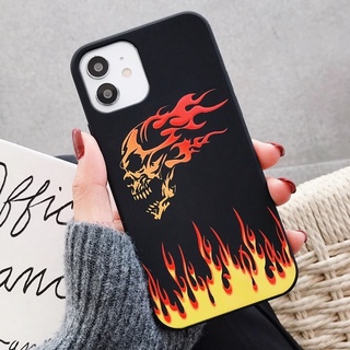 เคสโทรศัพท์มือถือ ซิลิโคน กันกระแทก ลายกะโหลกเปลวไฟ สําหรับ Xiaomi Redmi Note 11 Pro 5G 11S Redmi Note 10 Pro 10 5G 10S 9S 8T 9 8 7 6 5 Pro 4 4X 5A Prime