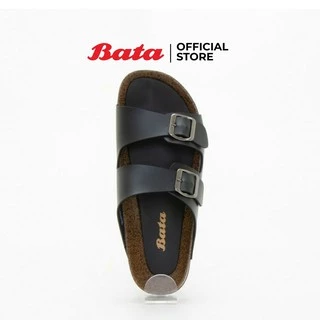 *Best Seller* Bata บาจา รองเท้าแตะแบบสวมดีไซน์สายคาดเข็มขัด 2 เส้น สำหรับผู้ชาย รุ่น Fabbo สีดำ 8616114