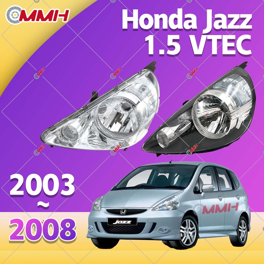 ไฟหน้ารถยนต์ สําหรับ Honda Jazz GD1 GD3 GD 2003-2008 ไฟหน้า ไฟหน้าโปรเจคเตอร์ไฟหน้าแต่ง โคมไฟหน้า Headlamp  Headlight ไฟหน้า​โปรเจค​เตอร์​  โคมไฟหน้ารถยนต์  เลนส์กระจก​ head lamp light