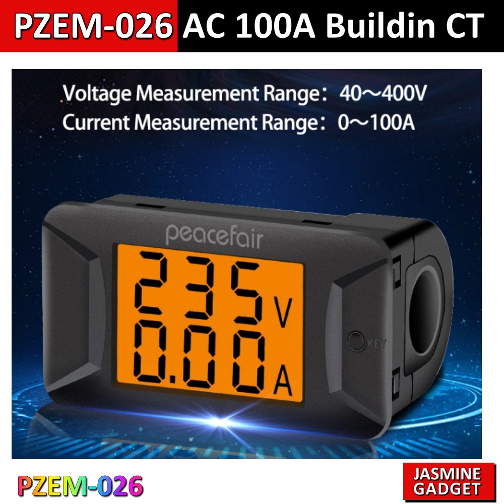 PZEM-026 AC 100A 40-400V Digital Meter Volt Current-ammeter Digital Electronic Load Smart Voltage Te