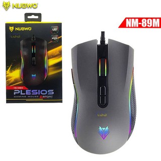 Nubwo NM-89M เมาส์เกมมิ่ง มาโคร LED สีเทา