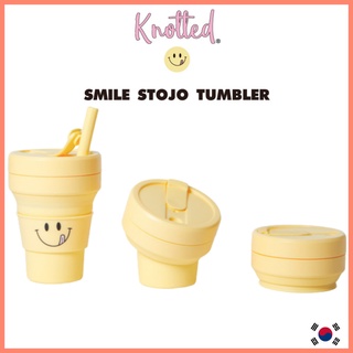 Cafe Knotted Smile Stojo tumbler 473 มล. คาเฟ่ โดนัทผูกปม เกาหลี น่ารัก แก้วน้ํา ขวดน้ํา