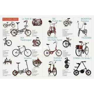 โปสเตอร์ จักรยาน รถจักรยาน จักรยานพับ Bicycle Bike POSTER 24”X35” Inch Folding Bike V1