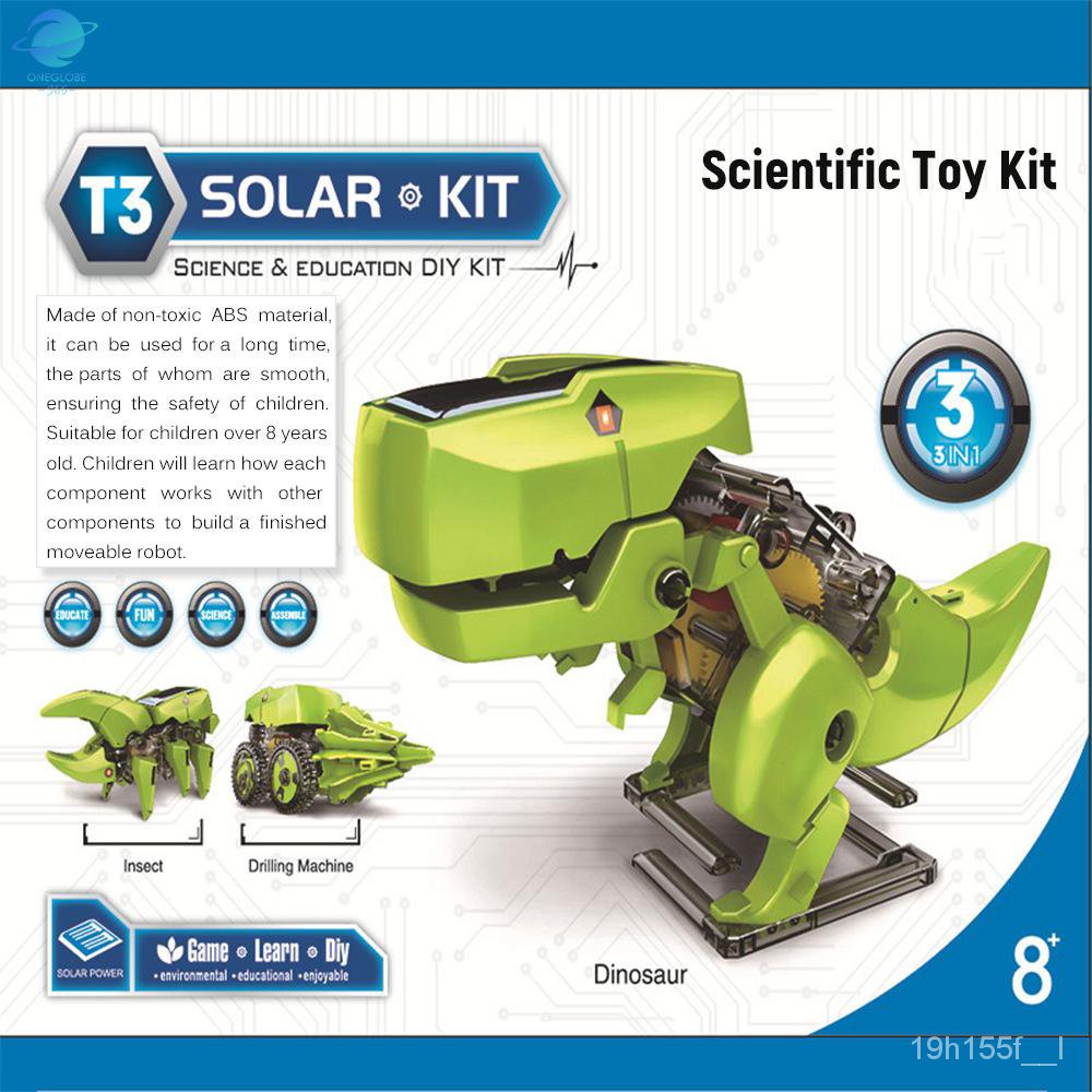 Hot saleTool 3 in 1 Solar Robot DIY Children Intelligence Solar Toy ...