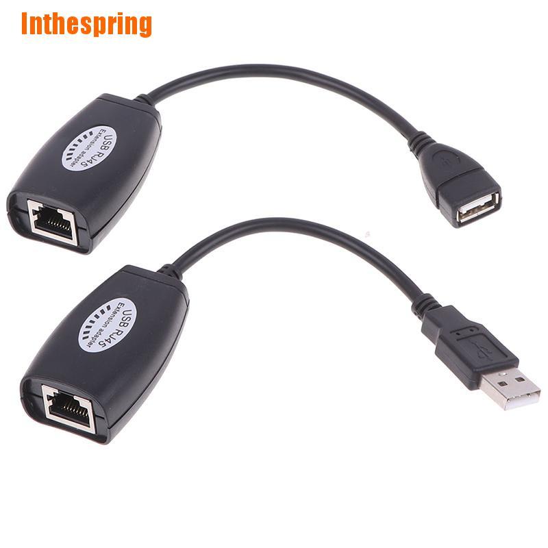 (Inthespring) อะแดปเตอร์สายเคเบิ้ล Usb Utp Extender Rj45 Ethernet Cat5E 6