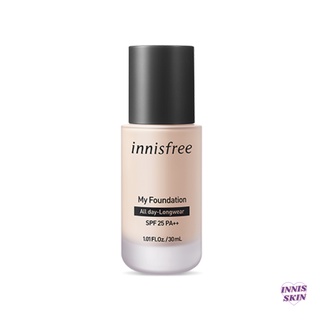(แท้/พร้อมส่ง) Innisfree My Foundation All day-Longwear SPF25 PA++ 30ml