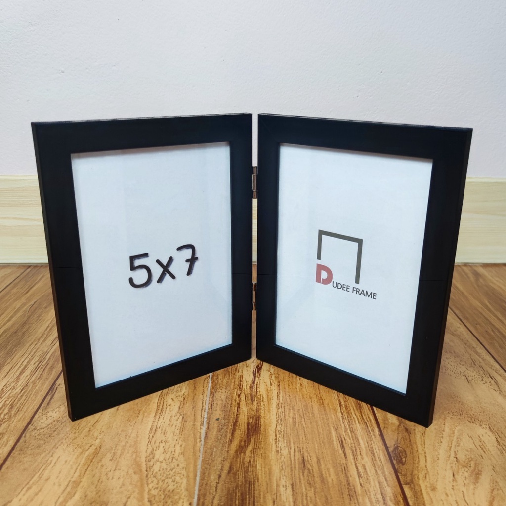 กรอบรูป 5x7 กรอบรูปคู่ กรอบคู่ 5x7 นิ้ว กรอบรูปบานพับคู่ ขอบหนา 1.7 ซ.ม.