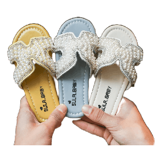 โปรโมชั่น : รองเท้าแตะ หนัง Pu ประดับคริสตัล Bling Bling สําหรับเด็ก ขนาด 26-36