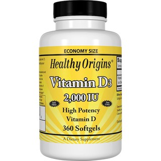 Healthy Origins, Vitamin D3, 2,000 IU, 360 Softgels