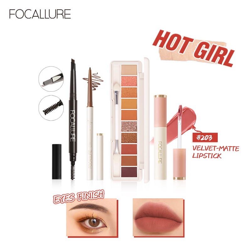 Focallure Hottest Face ชุดแต่งหน้า พร้อมกระเป๋าเครื่องสำอาง