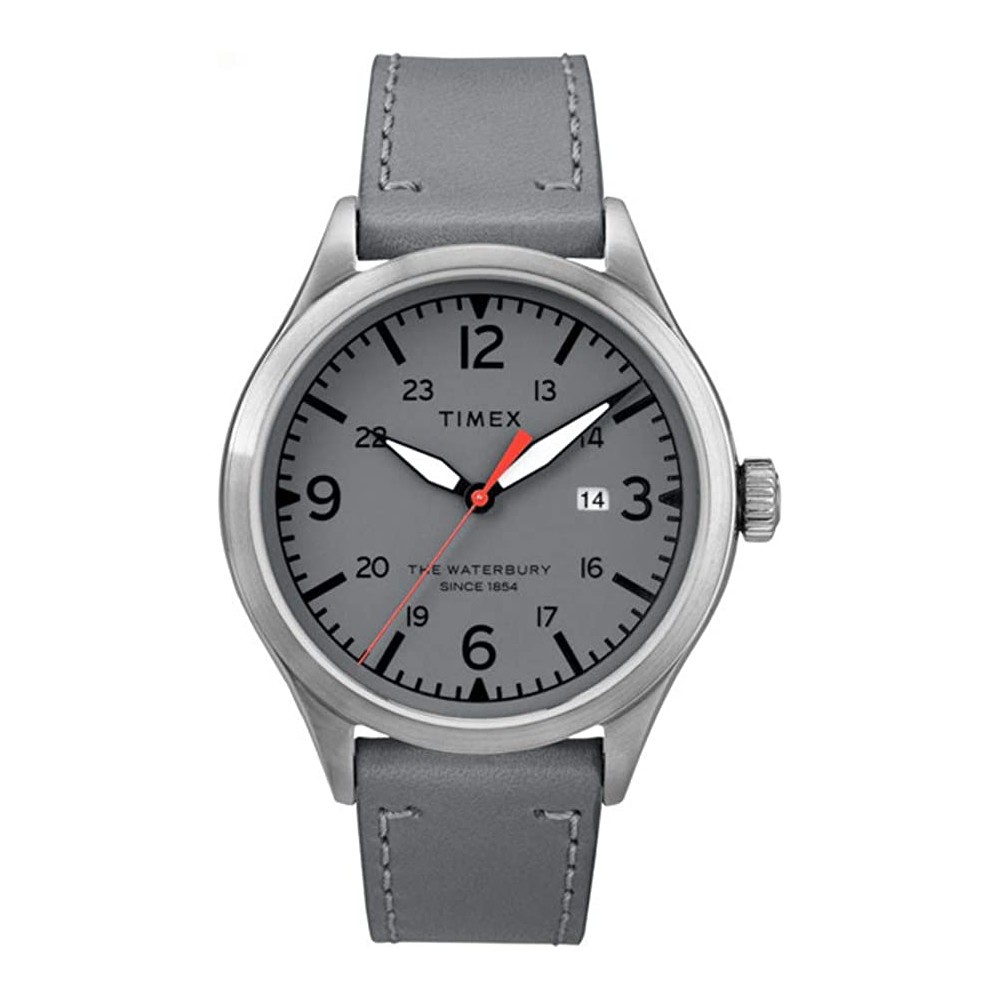 Timex TW2R71000 Waterbury Traditional 3-Hand นาฬิกาข้อมือผู้ชาย สายหนัง หน้าปัด 40 มม.