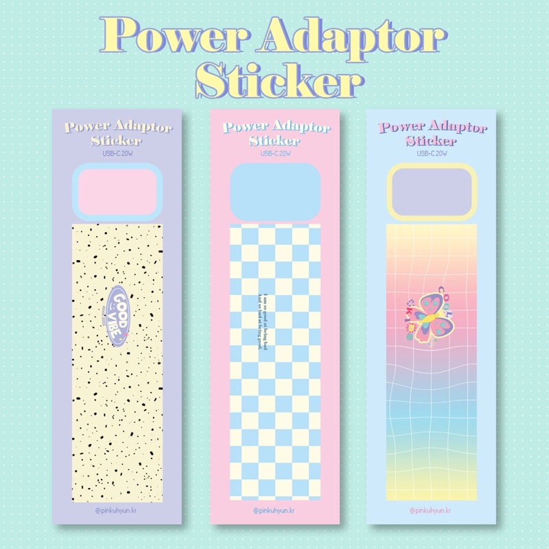 Power adaptor sticker / Charger sticker สติ๊กเกอร์แปะหัวชาร์จ สติ๊กเกอร์ติดที่ชาร์จ