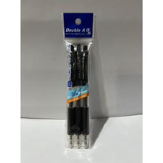 ปากกาหมึกเจล Double A Silk Gel 0.5 มม. ดำ แพ็ค 3 ด้าม Double A Silk Gel Ink Pen 0.5 mm. Black 3 Pack