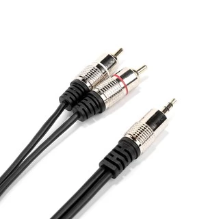 สายเคเบิลสัญญาณเสียง 3.5 มม. เป็น RCA 2 หัว (ตัวผู้หัวคู่) สําหรับโทรศัพท์ หูฟัง ลําโพง ยาว 1.5/3/5/10 ม.