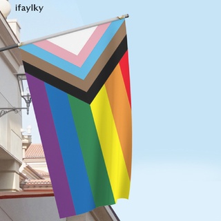 [IAY] Progress Pride Rainbow Flag LGBTQ Non Binary Lesbian Gay Proculsexual Flag 2021 HKZ