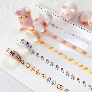 ม้วนเทปกระดาษ ลายการ์ตูนหมีน่ารัก สีสันสดใส สําหรับตกแต่งสมุดภาพ diy