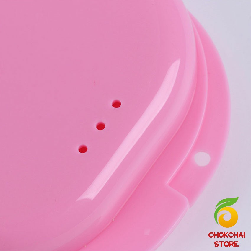 Chok กล่องใส่รีเทนเนอร์พกพา กล่องใส่รีเทนเนอร์สีสดใส มีรูระบายอากาศ  พลาสติกแบบหนา Silicone Braces Box - รูปที่ 5